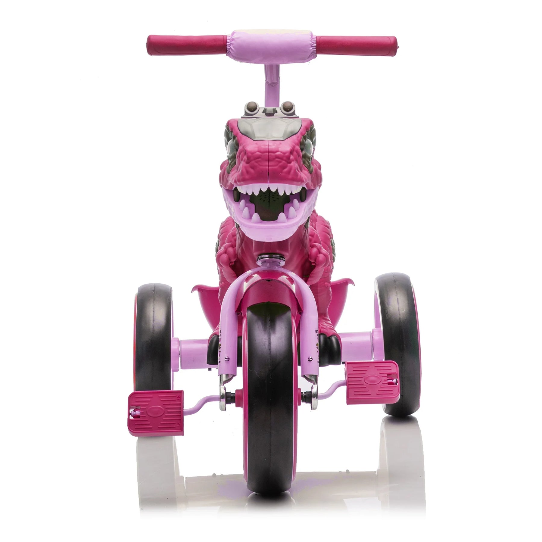 Xuanlur Kids Ride on Dinosaur Tricycle, Toddlers Kid Trike with Wide Flash Wheels, Anti - Slip Pedals, Rear Basket, Music & LED Lights, Toddler Bike Toys Gift for 3 - 6 Year Old Boys & Girls (Green)