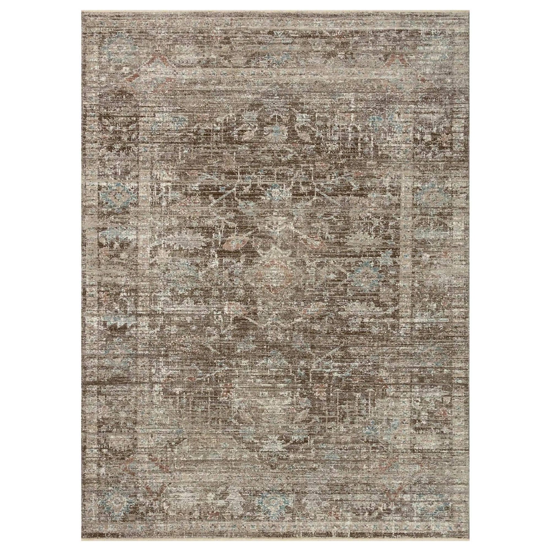 Magnolia Home by Joanna Gaines x Loloi 7'10" 7'10" Charcoal/Dove Round/Square Millie MIE-03 Area Rug
